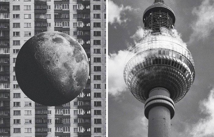 Cosmic Black & White Photo Illustrations Of Architecture