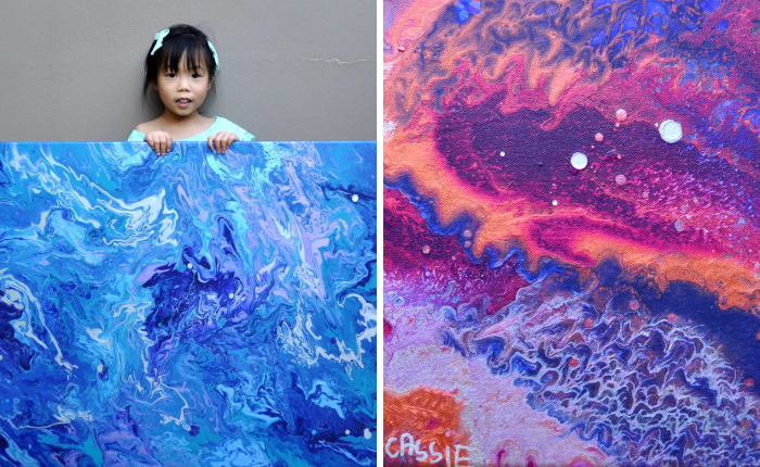 5-Year-Old Has Donated Over $750 To Charity By Painting Galaxies