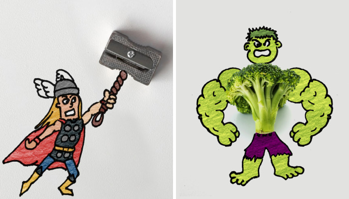 Pop Culture Nerd Art Made Out Of Everyday Objects
