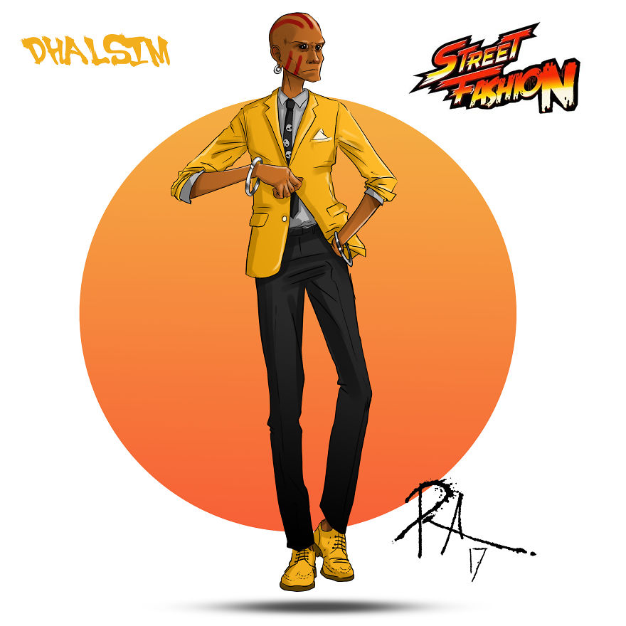 I Drew The "Street Fighter 2" Characters Like A Model.