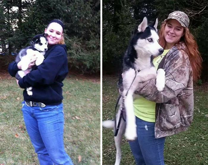 My Daughter With Her Husky