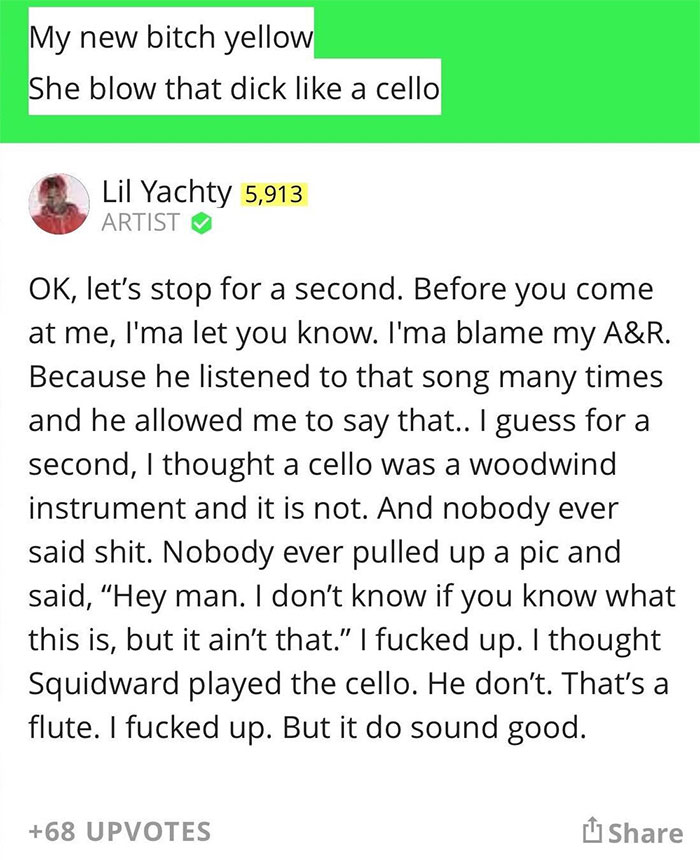 Lil Yachty Doesn't Know What A Cello Is