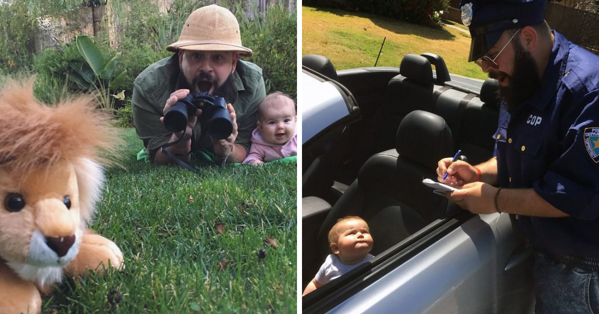 Este padre se hace divertidas fotos disfrazándose con su bebé, y son adorables