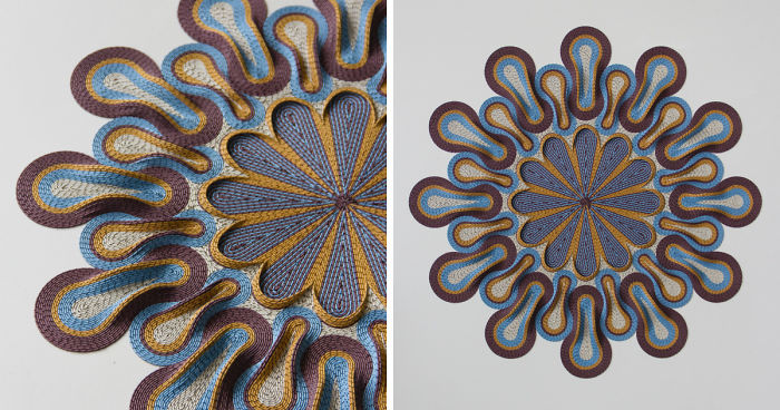 I Create 3D Paper Tapestries Made With Curled Paper Strips