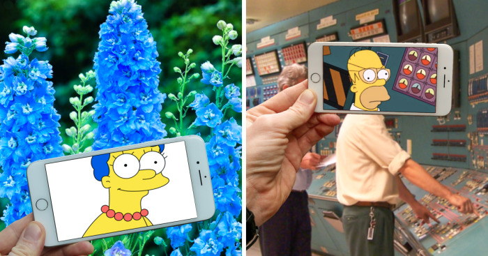 I Insert Simpsons Characters Into Real Life Situations Using My Iphone