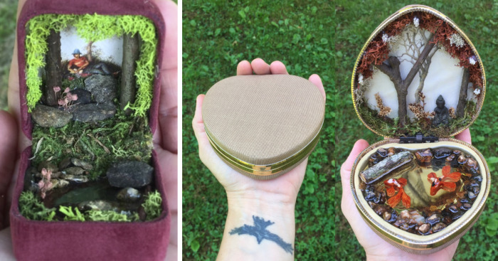I Make Woodland Jewelry Box Dioramas