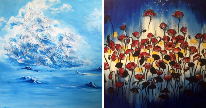 Acrylic On Canvas With A Help Of A Hairdryer