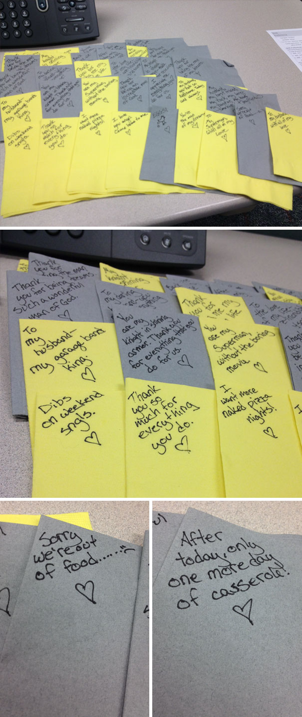 My Wife Includes Little Notes In My Lunch When She Packs It. I've Been Saving Them In My Desk