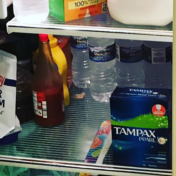 Saw This On My Friend's Facebook With The Title, "When Your Husband Puts The Groceries Away..."