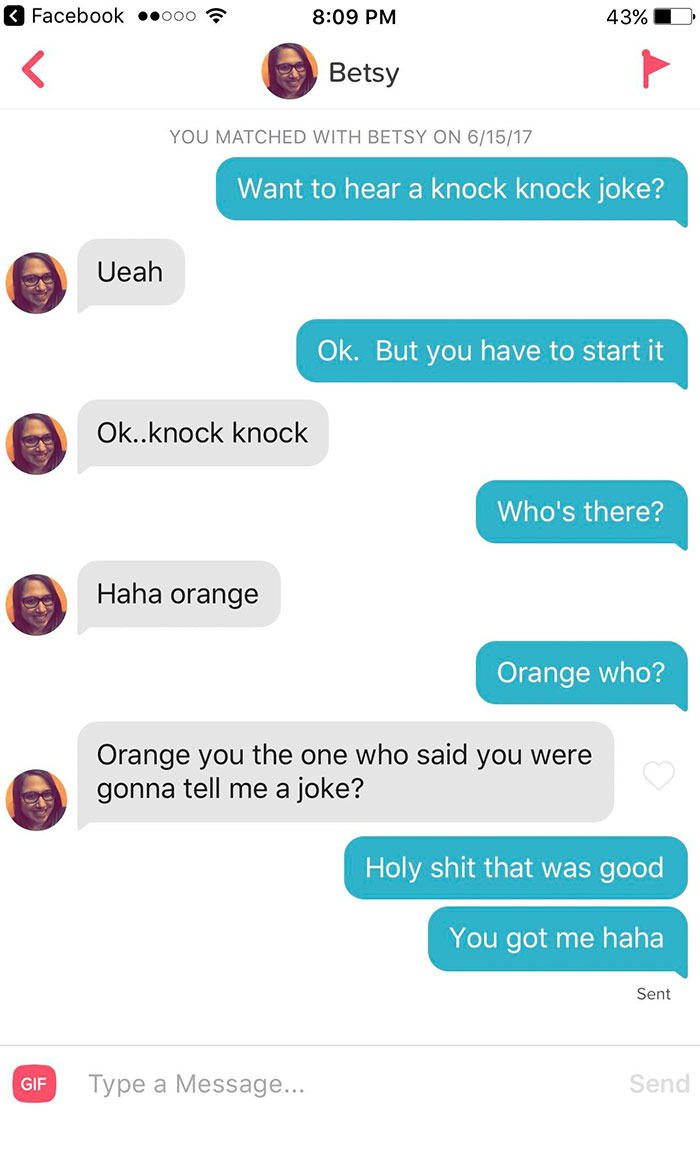 person telling knock knock joke 
