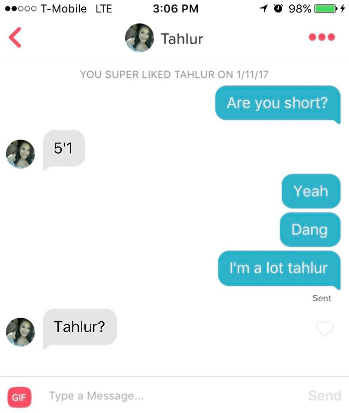 person flirting with woman using her name as a pun 