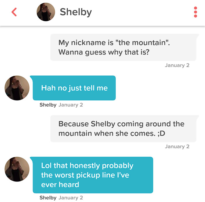 man flirting with woman using her name as a pun 