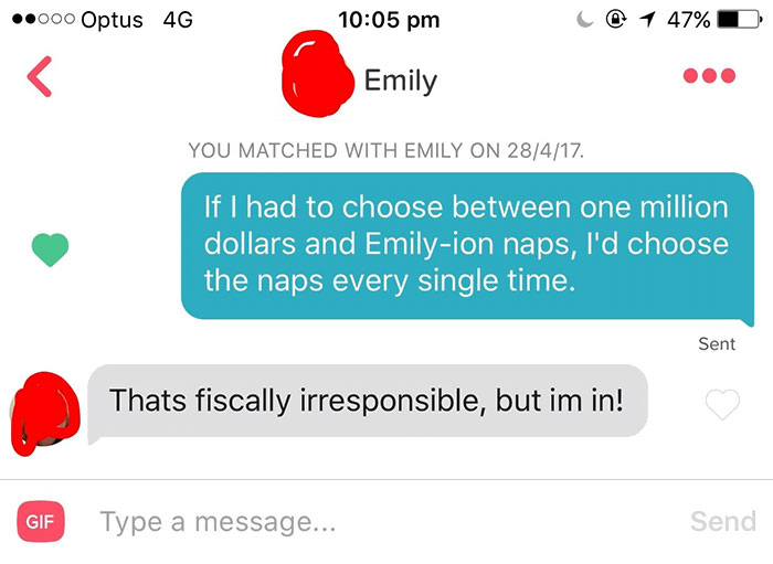 man flirting with woman using her name as a pun 