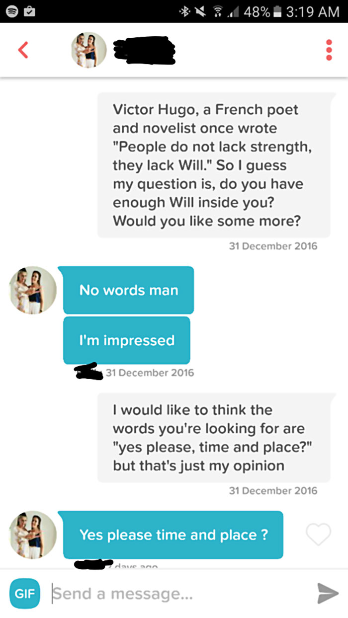 man flirting with woman using his name as a pun 