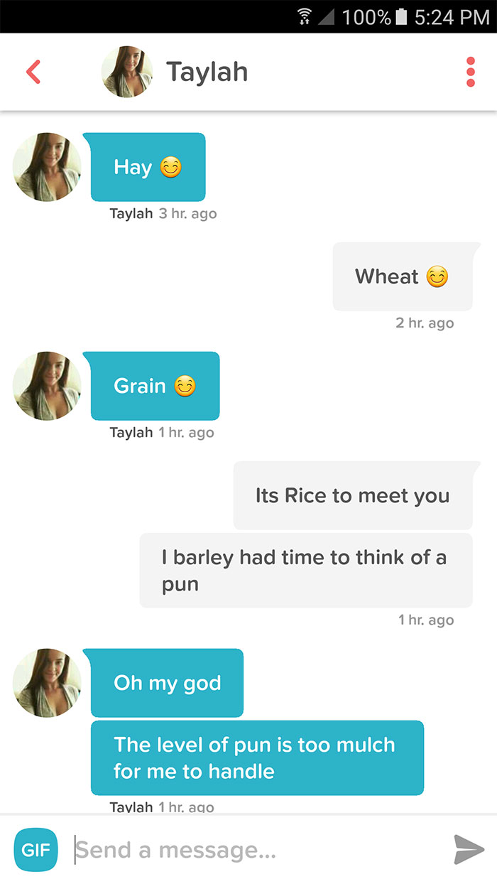 people flirting via text message using puns