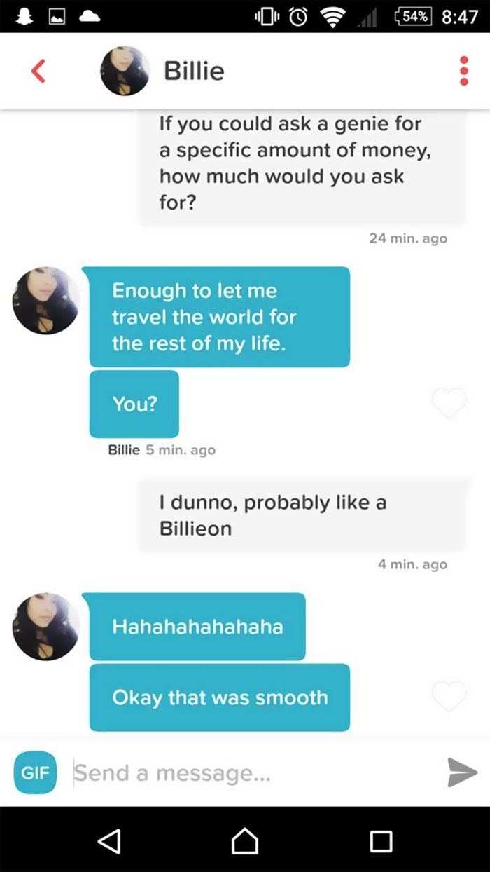 man flirting with woman using her name as a pun 