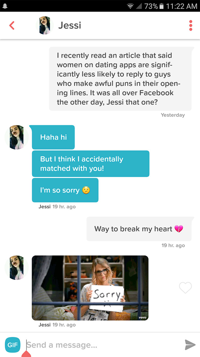 man flirting with woman using her name as a pun 