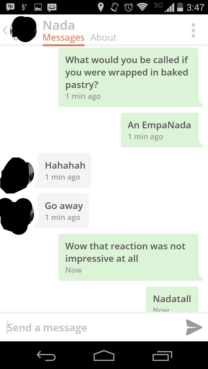 man flirting with woman using her name as a pun 