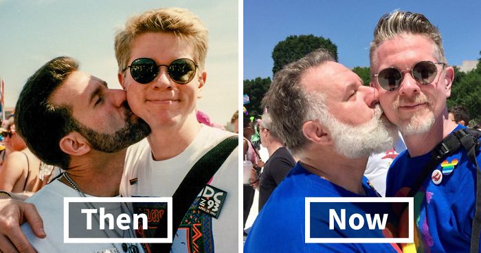 Gay Couple Who Was Told Their Love Was “Just A Phase” Recreates Their Pride Photo 25 Years Later