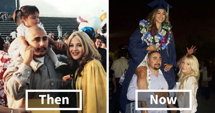 18-Year-Old Recreates Mother’s High School Graduation Pic And Everyone Thinks Her Parents Don’t Age