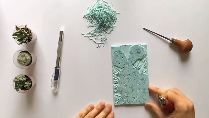 I’m Carving And Printing A Cactus Stamp, You Can Watch The Whole Process