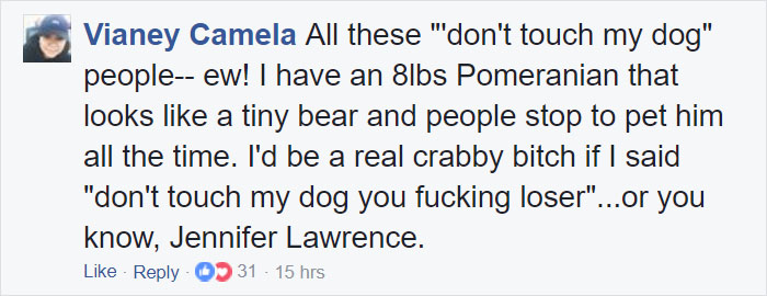 Paparazzo Touches Jennifer Lawrence's Dog, And Her Rude Reaction Sparks Heated Discussions Paparazzo Touches Jennifer Lawrence's Dog, And Her Rude Reaction Sparks Heated Discussions