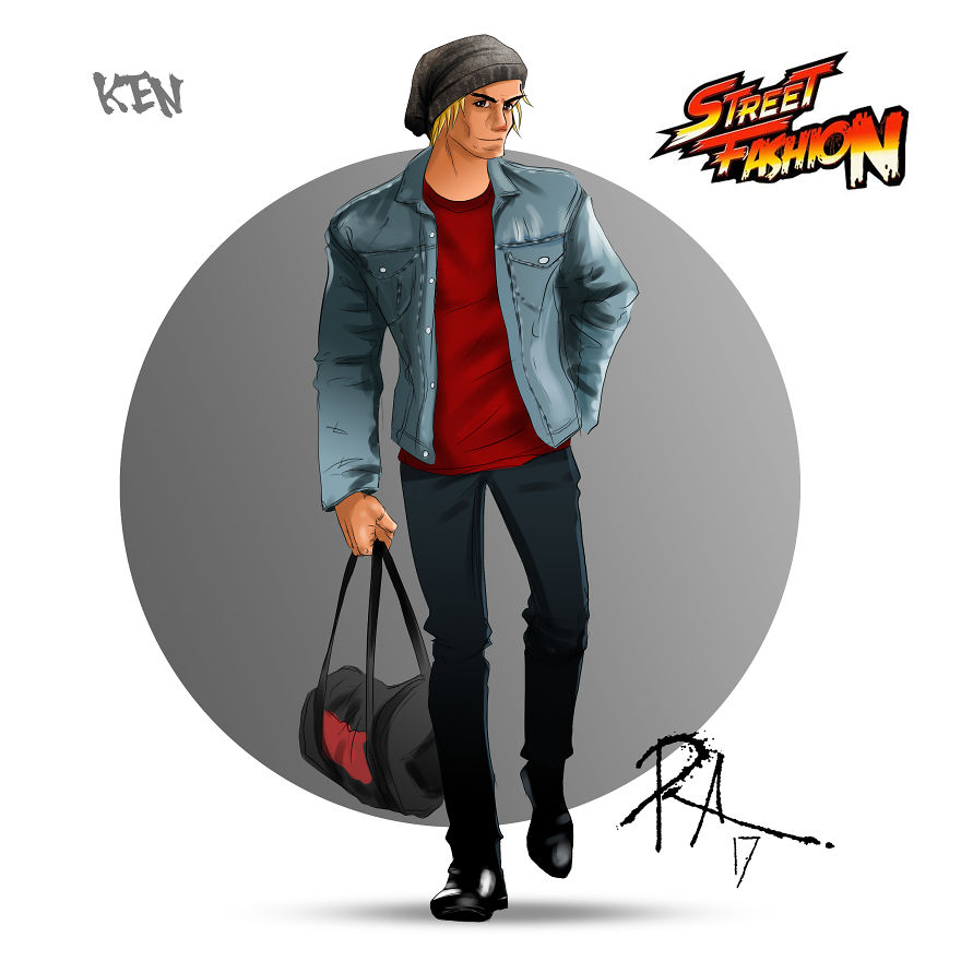 I Drew The "Street Fighter 2" Characters Like A Model.