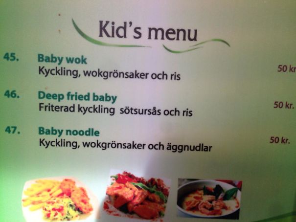 My Local Thai Food Joint Has A Very Unique Interpretation Of "Kid's Menu"