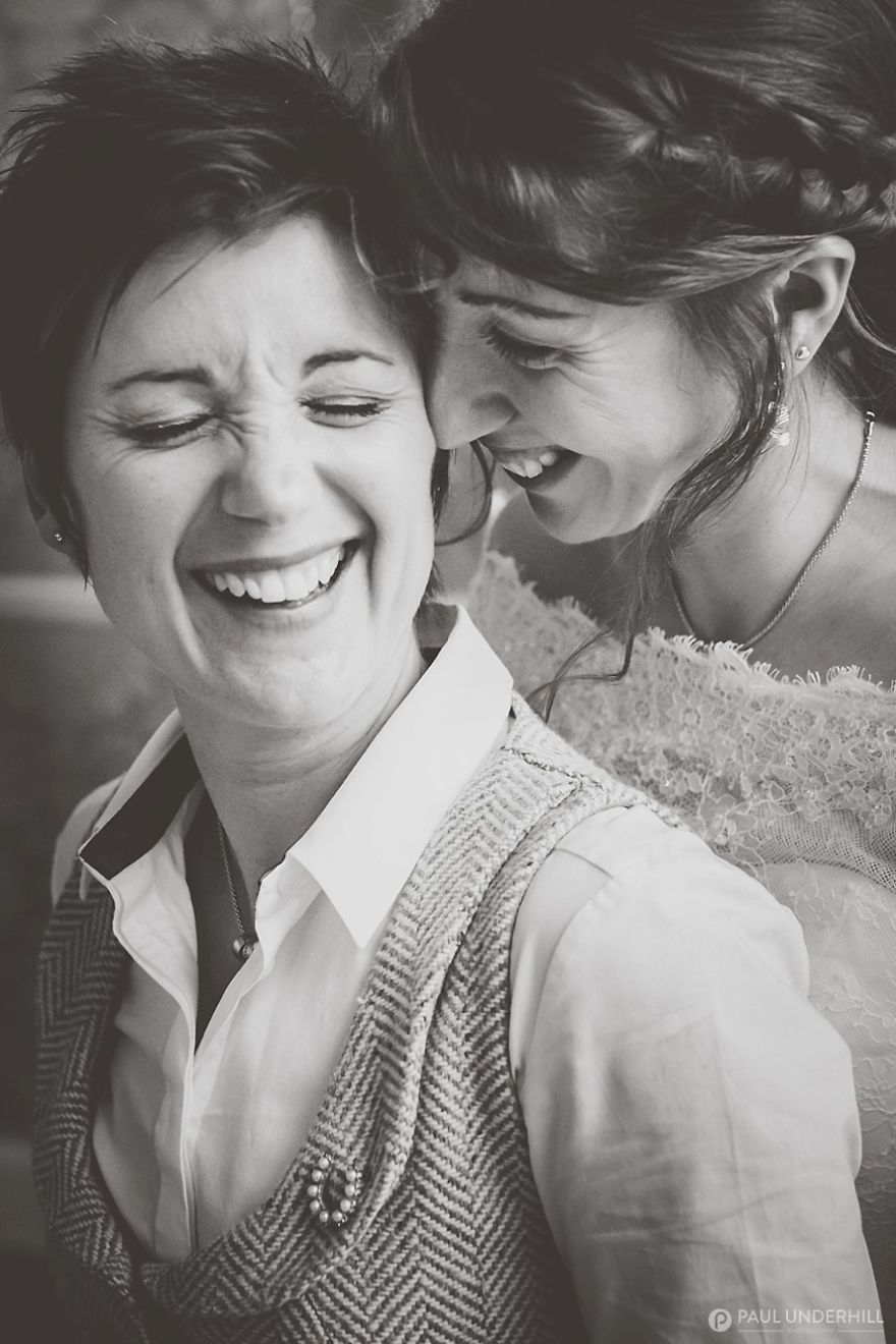 Two happy woman smiling 