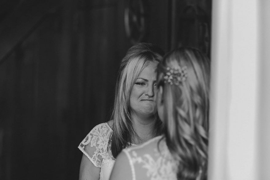 Two women looking at each other