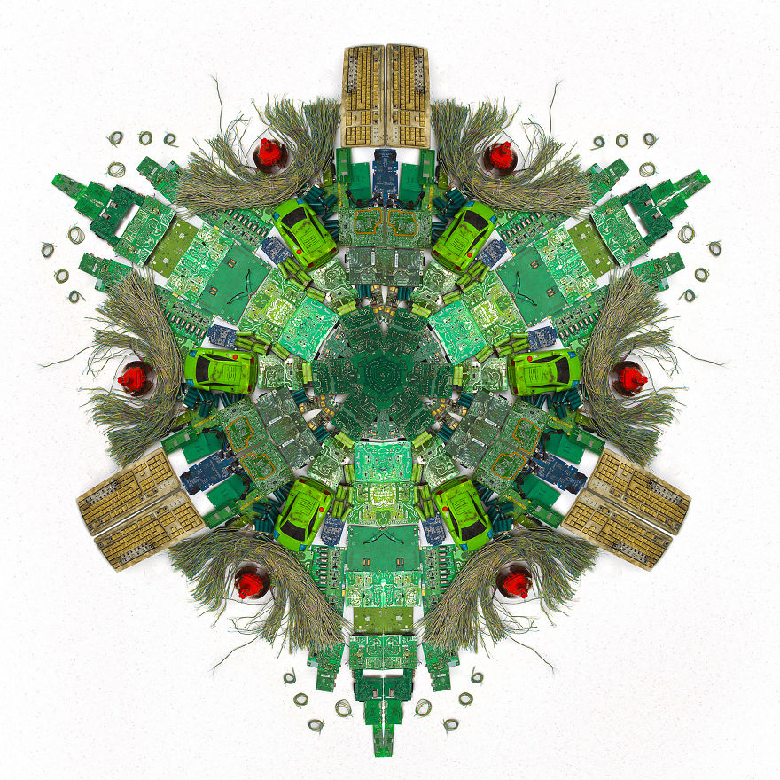 Artists Created Unique Flower Petals From E-Waste