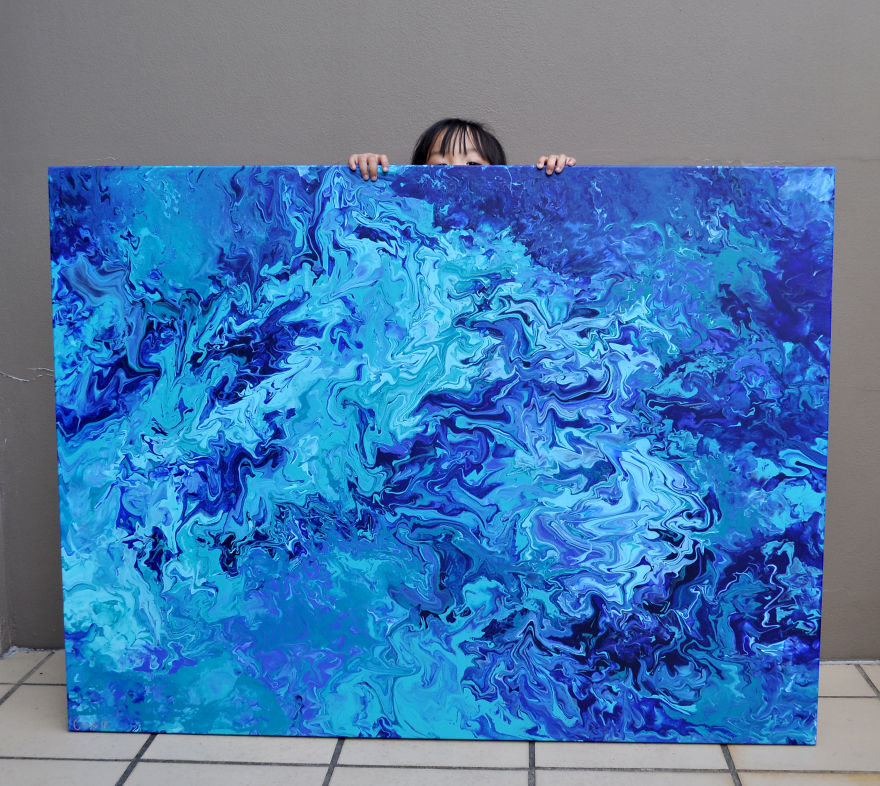 5-Year-Old Has Donated Over $750 To Charity By Painting Galaxies