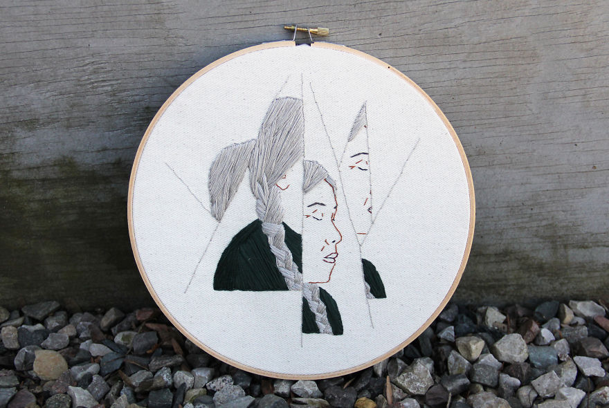 I Embroidered Fractured Portraits Of Women, Inspired By The Women's March