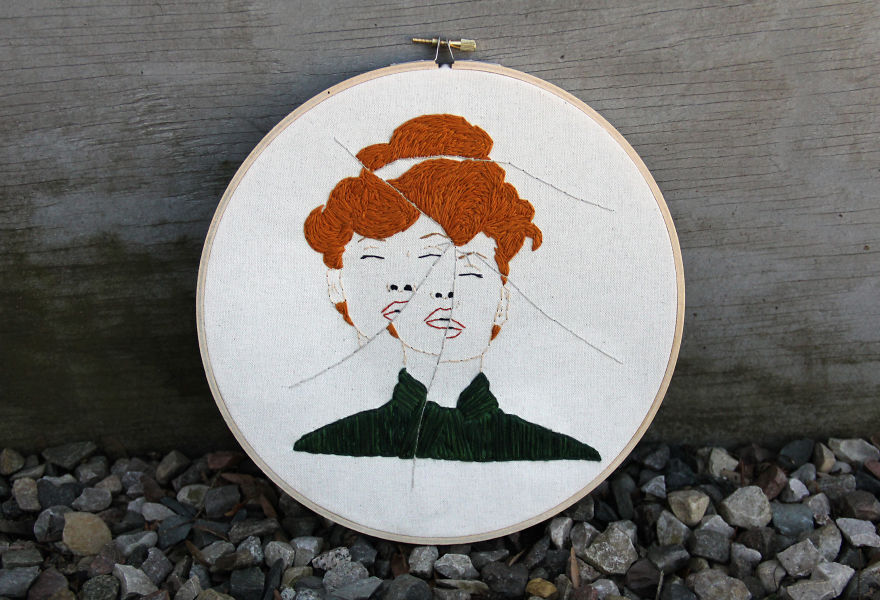 I Embroidered Fractured Portraits Of Women, Inspired By The Women's March