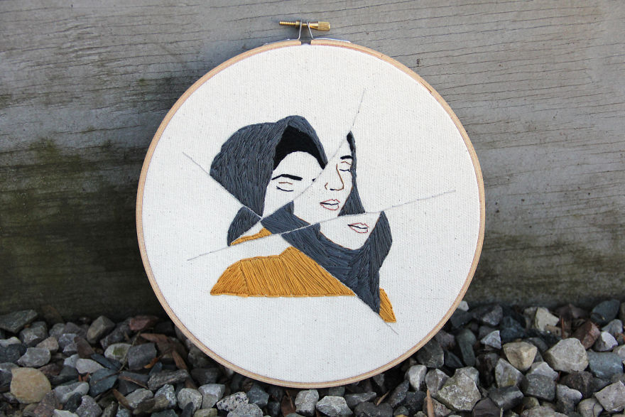 I Embroidered Fractured Portraits Of Women, Inspired By The Women's March