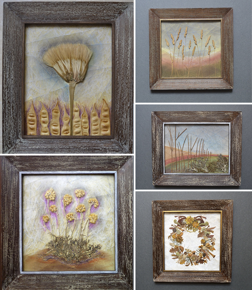 I Use Dried Pressed Plants And Paint To Create Original Artworks
