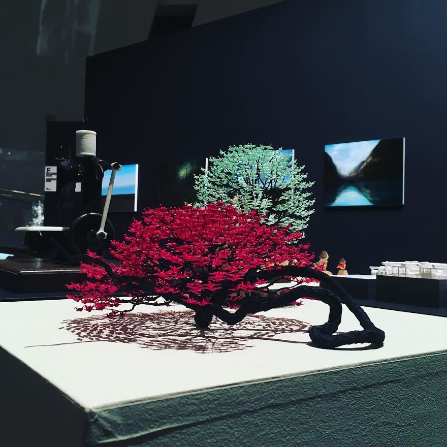 1000s Of Miniature Origami Cranes Turned Into Incredible Bonsai Trees By Naoki Onogawa
