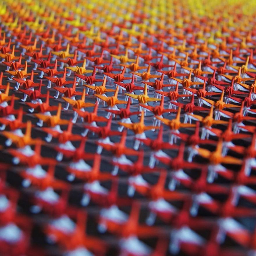 1000s Of Miniature Origami Cranes Turned Into Incredible Bonsai Trees By Naoki Onogawa