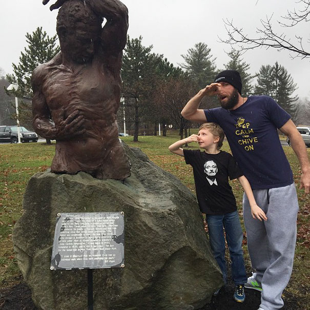 People Playing With Statues