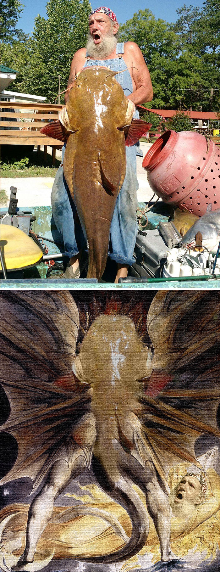 The Great Red Dragon And The Woman Clothed In Sun By William Blake