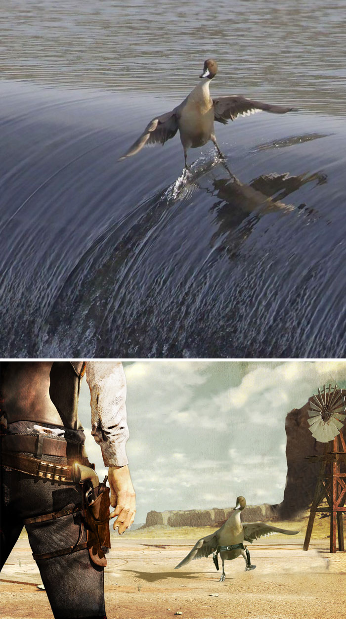 Duck Catching A Sick Wave