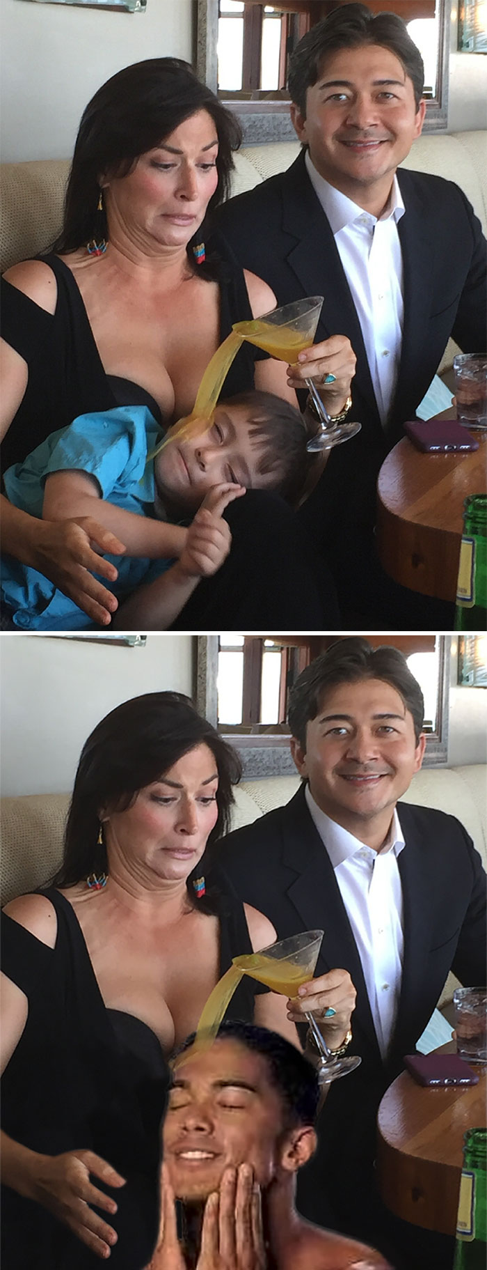 This Woman Spilling A Drink On A Child