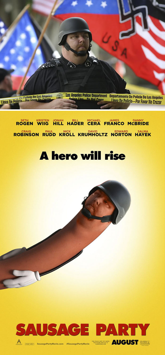 No Chin White Supremacist At A Rally