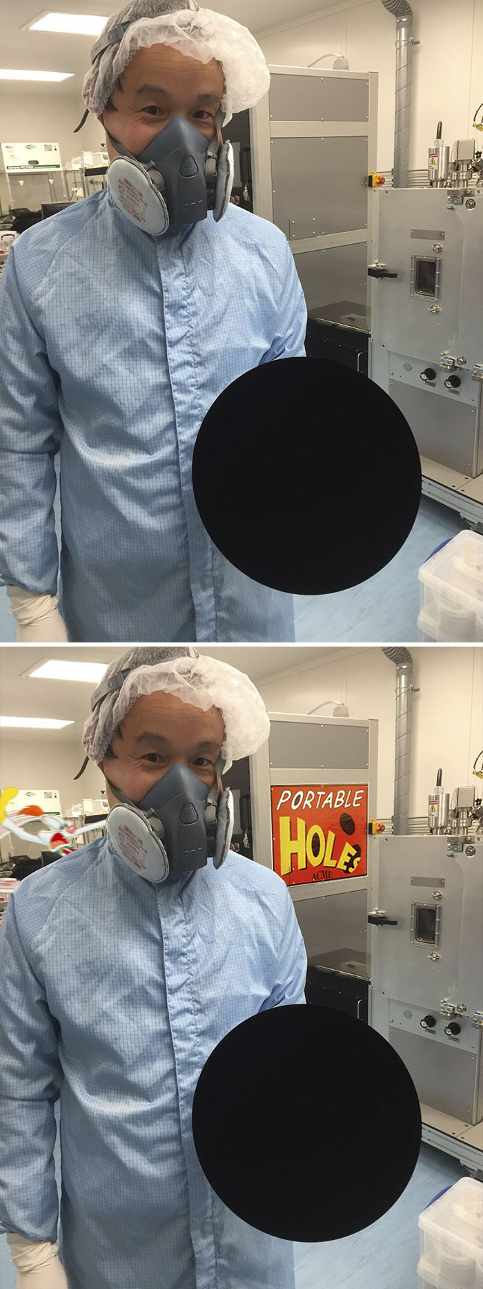 A Basket Ball That Has Been Sprayed With Vanta Black