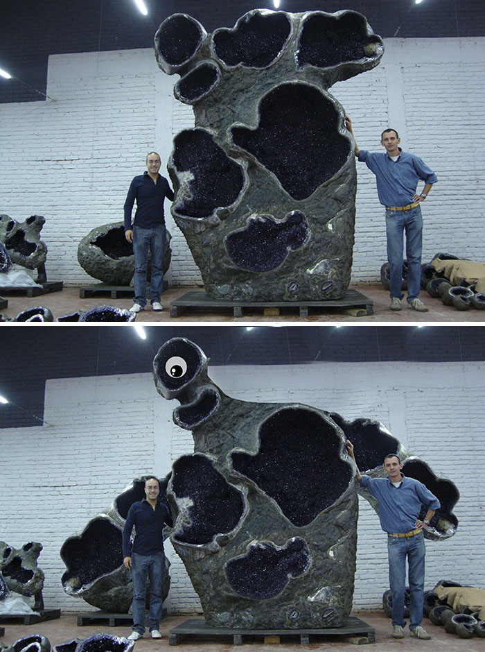 These Dudes Standing Next To A Giant Amethyst Geode