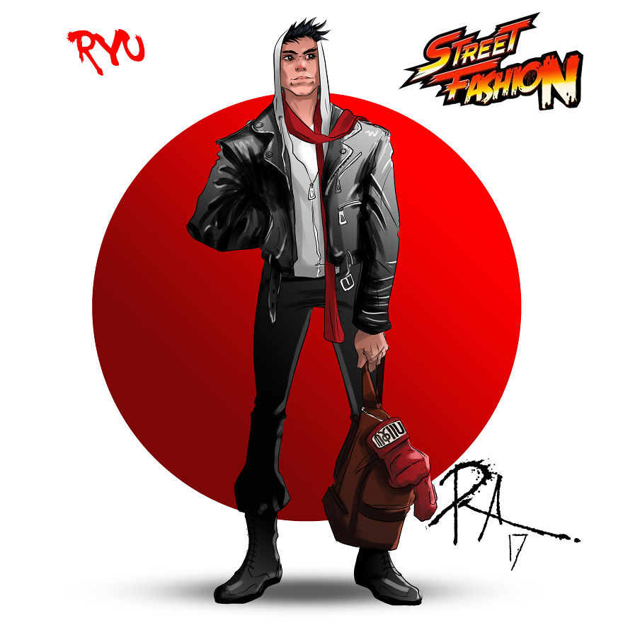 I Drew The "Street Fighter 2" Characters Like A Model.