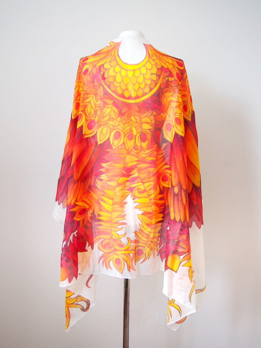 I Hand-Painted This Silk Scarf That Will Give You Firebird Wings I Hand-Painted This Silk Scarf That Will Give You Firebird Wings