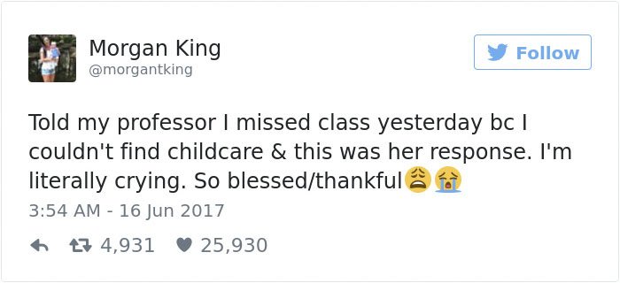 Single Mom Shares Her Professor's Response After She Misses Class, And Professor’s Response Wins The Internet Single Mom Shares Her Professor's Response After She Misses Class, And Professor’s Response Wins The Internet