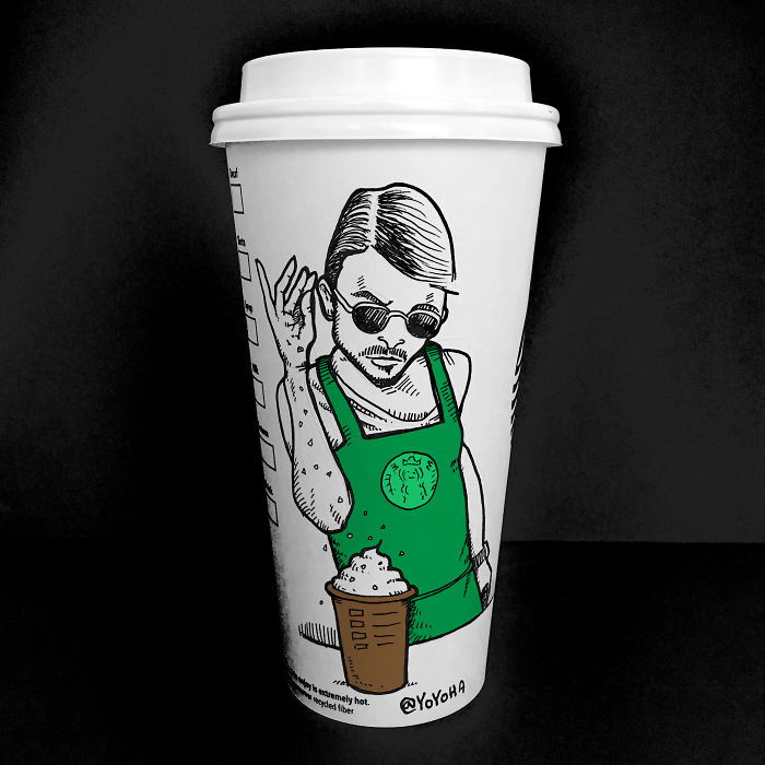 I Draw Cartoons Every Day, Sometimes On Coffee Cups