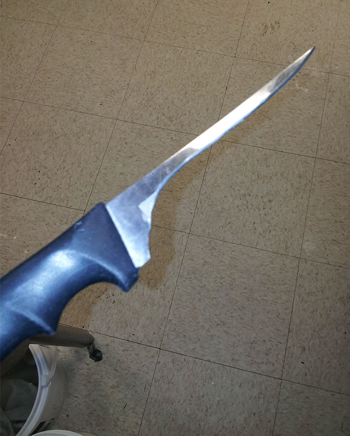 This Restaurant Knife After Being Routinely Sharpened For Years